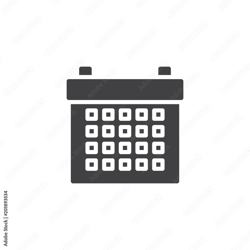 Calendar vector icon. filled flat sign for mobile concept and web design. Organizer simple solid icon. Symbol, logo illustration. Pixel perfect vector graphics Calendar vector icon. filled flat sign for mobile concept and web design. Organizer simple solid icon. Symbol, logo illustration. Pixel perfect vector graphics