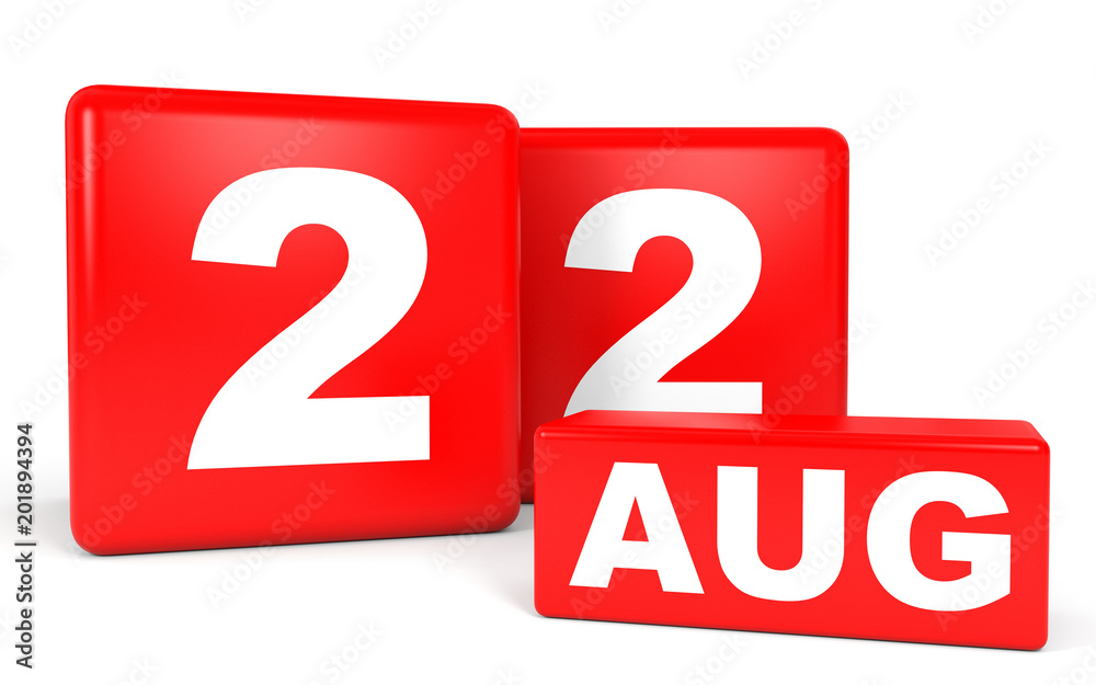 August 22. Calendar on white background. August 22. Calendar on white background.