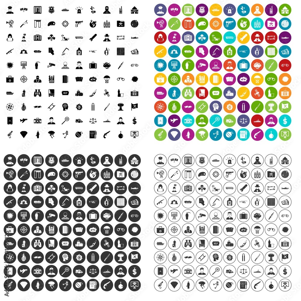 100 antiterrorism icons set vector in 4 variant for any web design isolated on white 100 antiterrorism icons set vector in 4 variant for any web design isolated on white