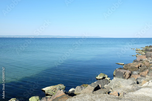 Blue sky and sea in the morning