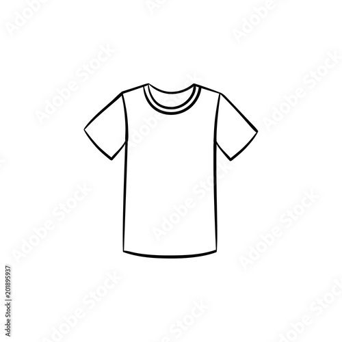 T-shirt line icon isolated on white background. Vector line icon of t-shirt for infographic, website or app.
