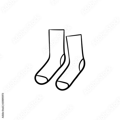 Socks hand drawn outline doodle icon. Pair of socks vector sketch illustration for print, web, mobile and infographics isolated on white background.