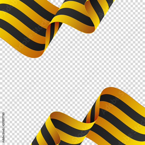 Isolated George Ribbon for Victory Day on transparent background. Vector illustration. 
