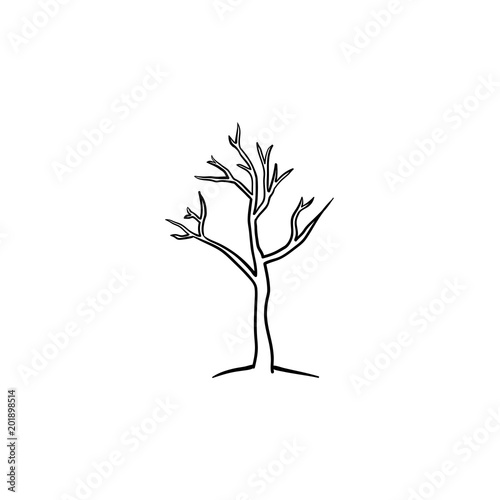 Dry tree hand drawn outline doodle icon
