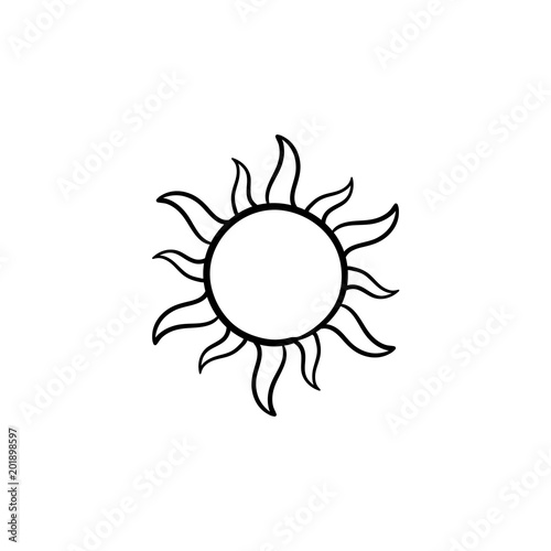 Sun hand drawn outline doodle icon