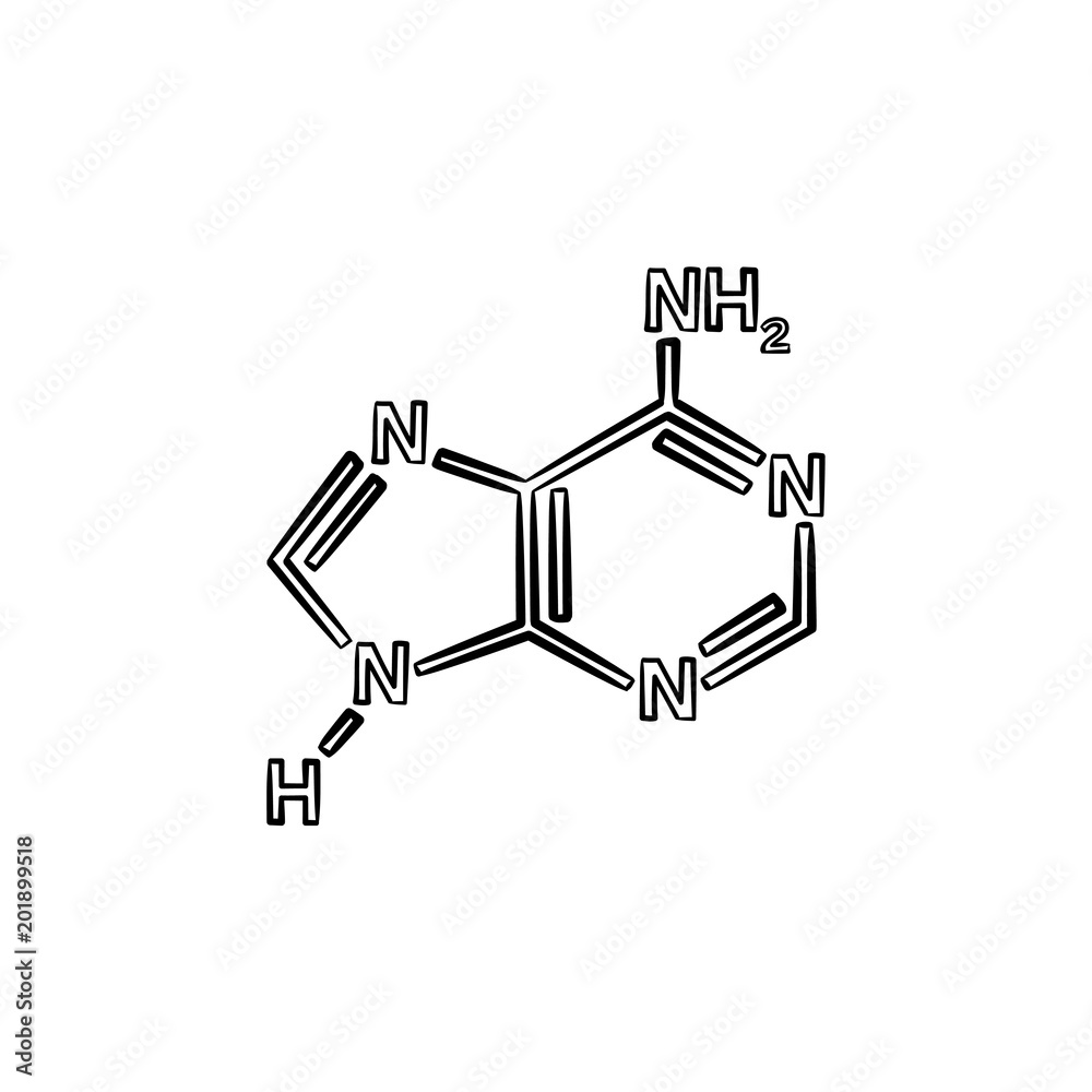 Molecule hand drawn outline doodle icon. Chemistry concept. Model of ...
