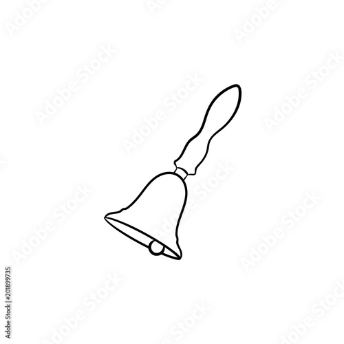 Bell hand drawn outline doodle icon. Vector sketch illustration of ringing bell for print, web, mobile and infographics isolated on white background.