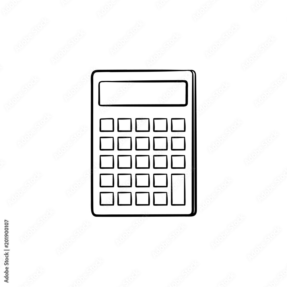 Calculator for count hand drawn outline doodle icon. Math calculator vector  sketch illustration for print, web, mobile and infographics isolated on  white background. Stock Vector | Adobe Stock