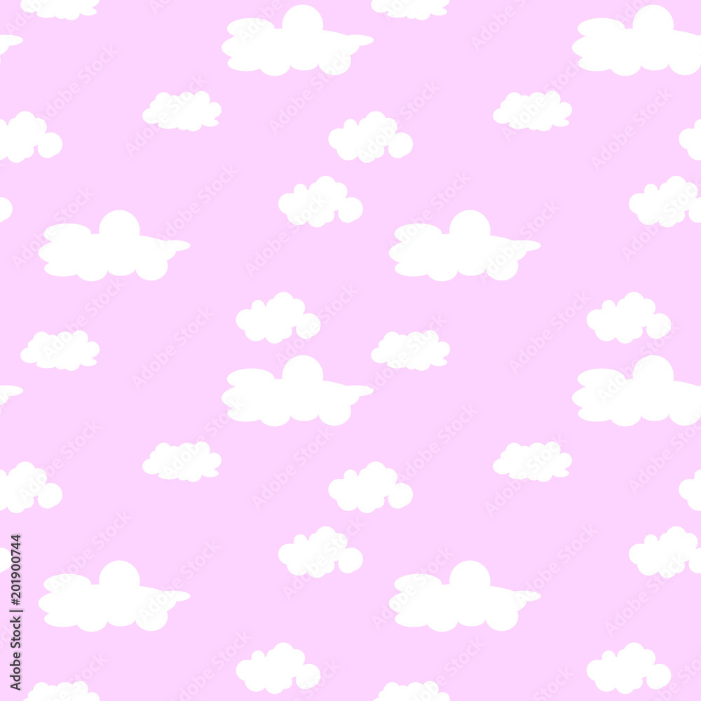 Cute seamless pattern with clouds.Can be used for wallpaper,fabric, web page background, surface textures.