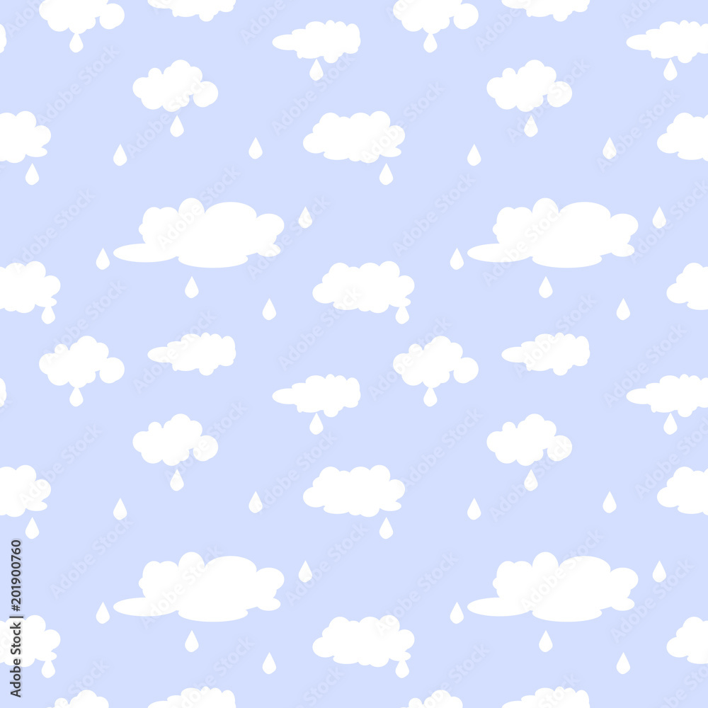 Cute seamless pattern with clouds.Can be used for wallpaper,fabric, web page background, surface textures. Cute seamless pattern with clouds.Can be used for wallpaper,fabric, web page background, surface textures.