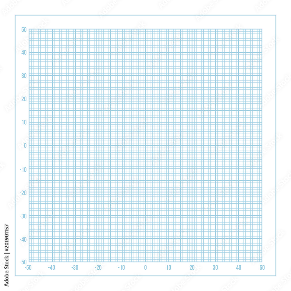 Vector blue metric graph paper with coordinate axis, 1mm grid accented  every 10 millimeters Stock Vector | Adobe Stock