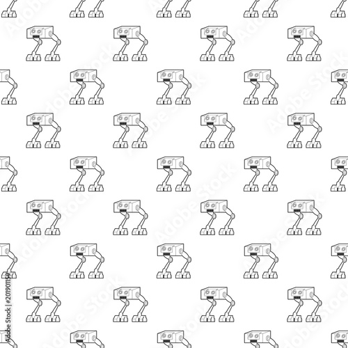 Robot ostrich pattern vector seamless repeating for any web design