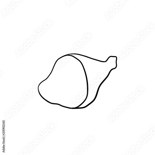 Meat hand drawn outline doodle icon. Vector sketch illustration of ham meat for print, web, mobile and infographics isolated on white background.