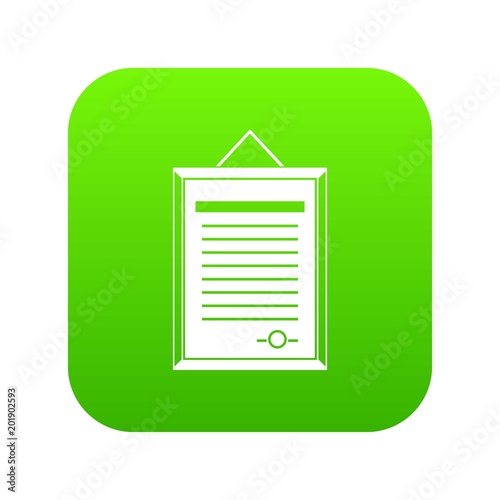 Sertificate icon digital green for any design isolated on white vector illustration