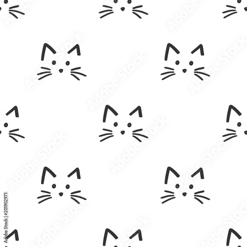 Cute cat face pattern