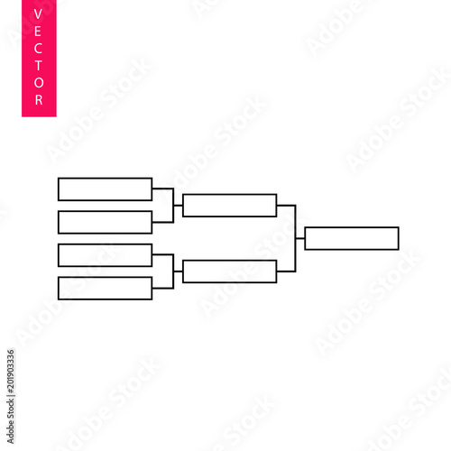 Tournament bracket vector icon, logo