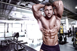 Strong Athletic Man Fitness Model Torso showing abdominal six pack