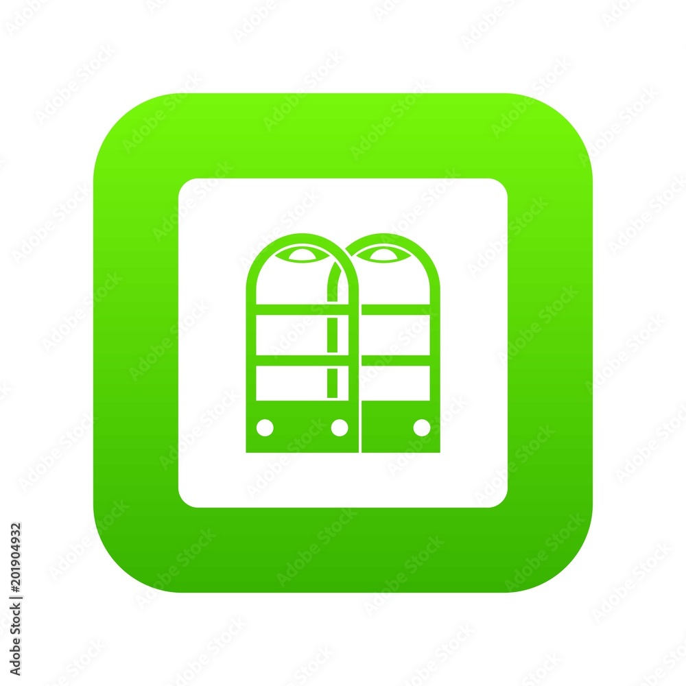 Shop security anti theft sensor gates icon digital green for any design isolated on white vector illustration Shop security anti theft sensor gates icon digital green for any design isolated on white vector illustration
