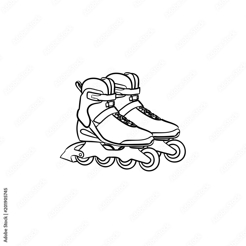 Roller shoes hand drawn outline doodle icon. Roller skates vector sketch  illustration for print, web, mobile and infographics isolated on white  background. Stock Vector | Adobe Stock
