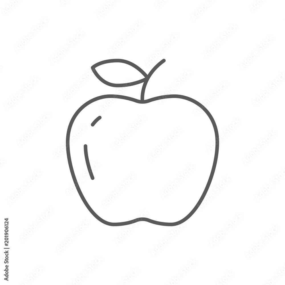 Ripe apple editable outline icon - pixel perfect symbol of fresh organic healthy fruit with vitamins. Ripe apple editable outline icon - pixel perfect symbol of fresh organic healthy fruit with vitamins.