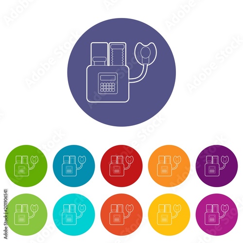 Apparatus for artificial respiration icons color set vector for any web design on white background