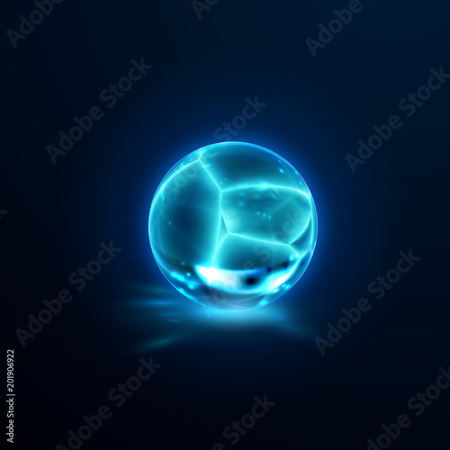Translucent cracked crystal sphere.