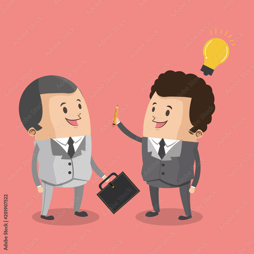 Business teamwork with idea to make money vector illustration graphic design Business teamwork with idea to make money vector illustration graphic design