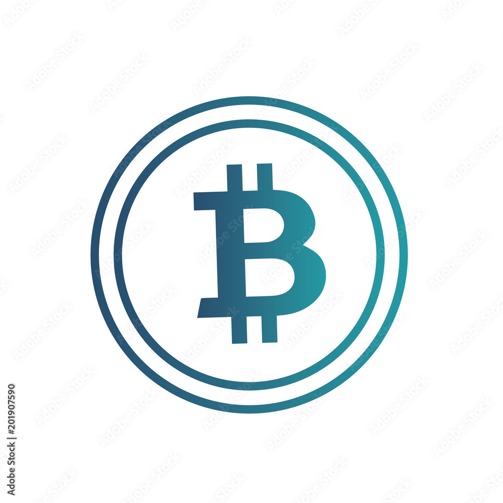 Gradient blue bitcoin icon isolated on white background. Crypto-currency market. Vector illustration. Gradient blue bitcoin icon isolated on white background. Crypto-currency market. Vector illustration.