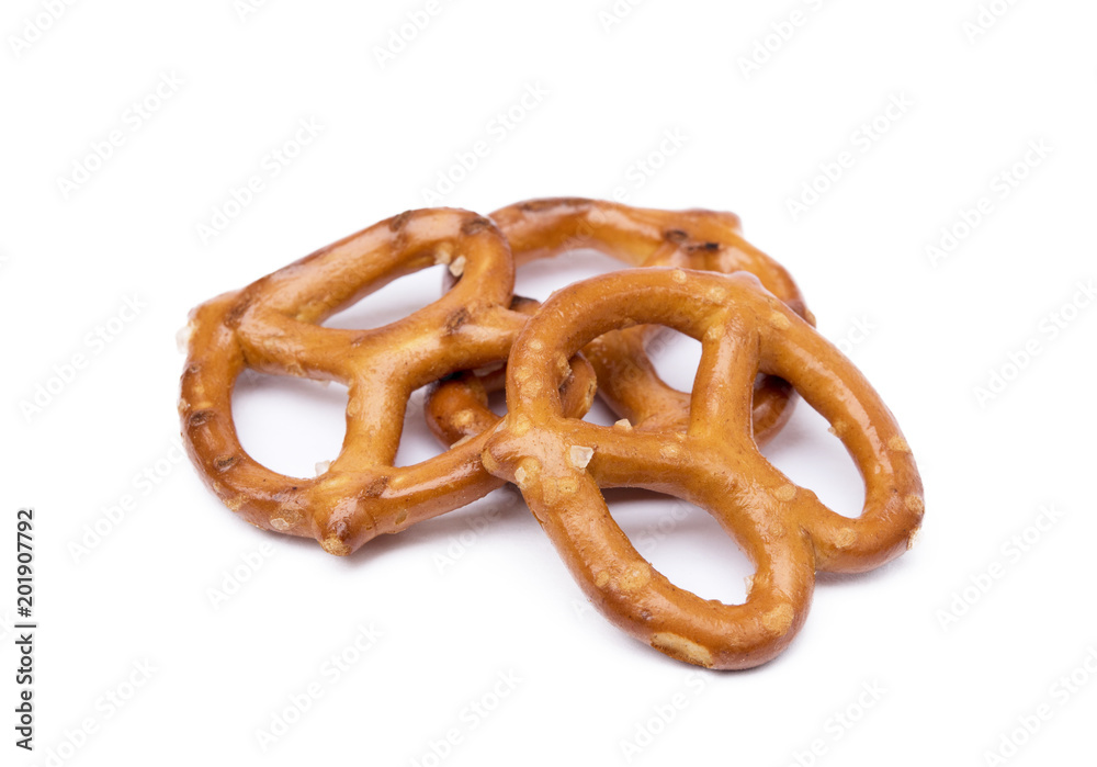Salty cracker pretzel isolated on white background Salty cracker pretzel isolated on white background