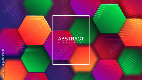 Free Download Colorful gradient hexagonal tiles. - GFXLoad
