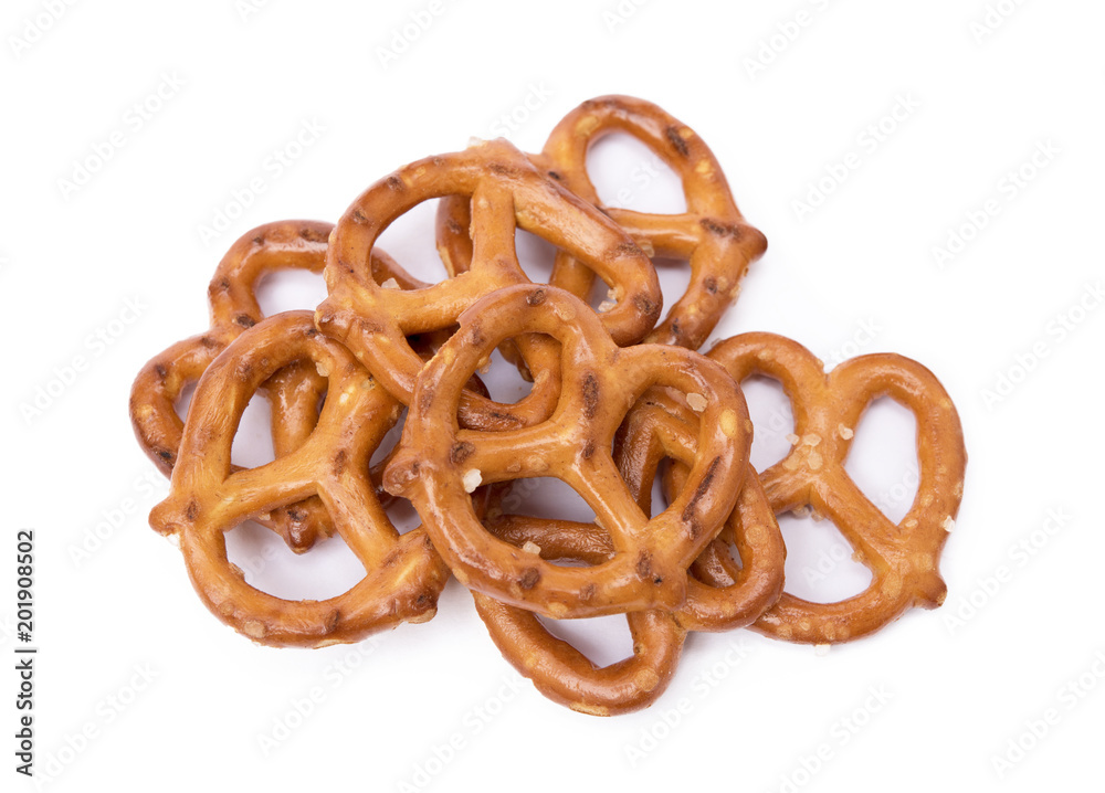 Salty cracker pretzel isolated on white background Salty cracker pretzel isolated on white background