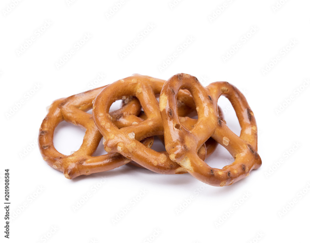Salty cracker pretzel isolated on white background Salty cracker pretzel isolated on white background