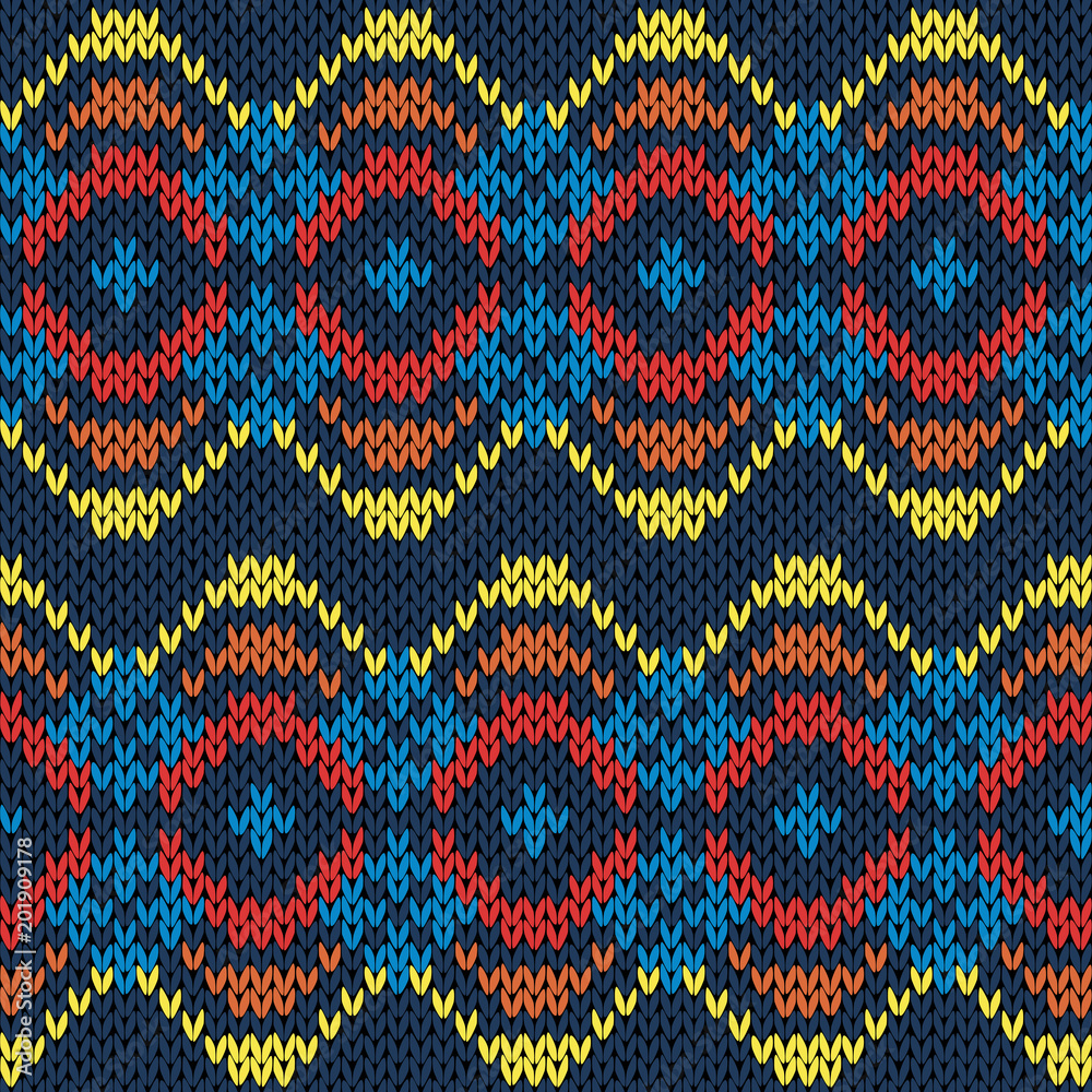 Ethnic seamless knitted color pattern
