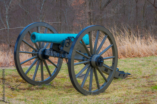 View of Napoleon, 12 lb cannon, located in a cemetery park in Gettysburg National Historical Battlefield photo