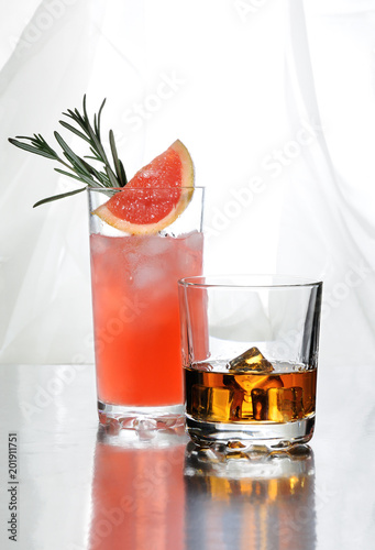 drinks on a table on a light background photo