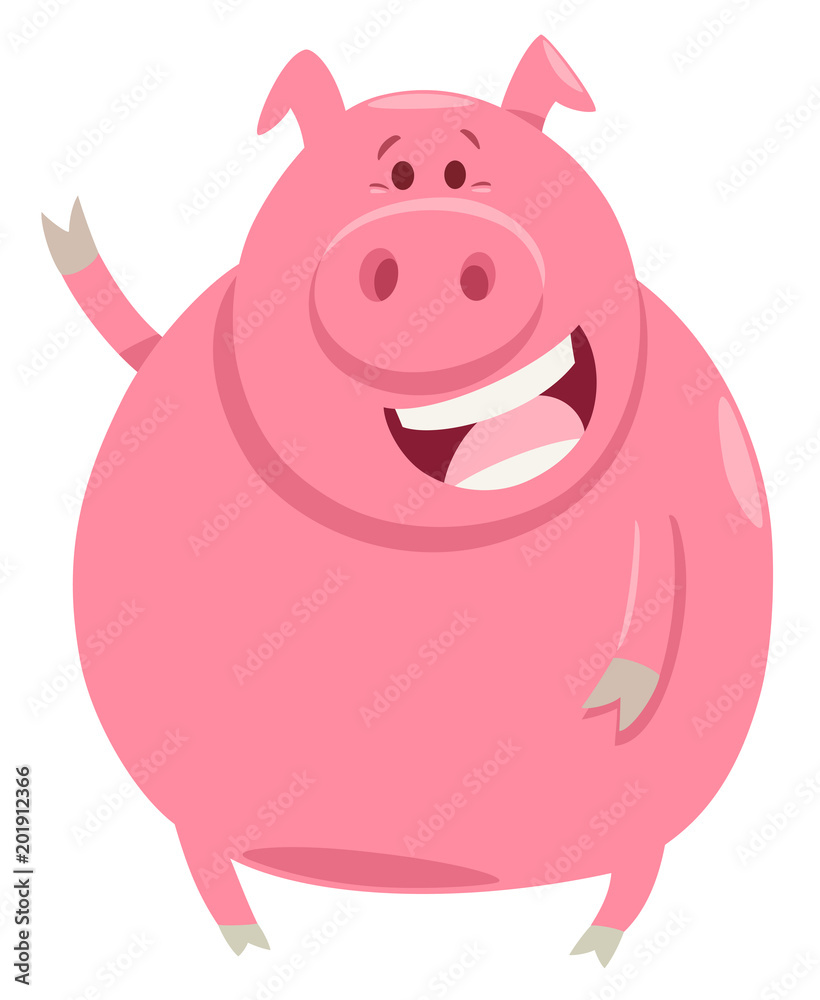 Fototapeta premium pig animal character cartoon illustration