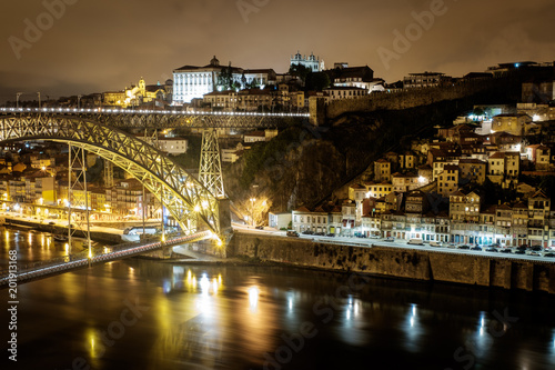 View of night Porto. Blurry river. Long exposure. © David Pastyka