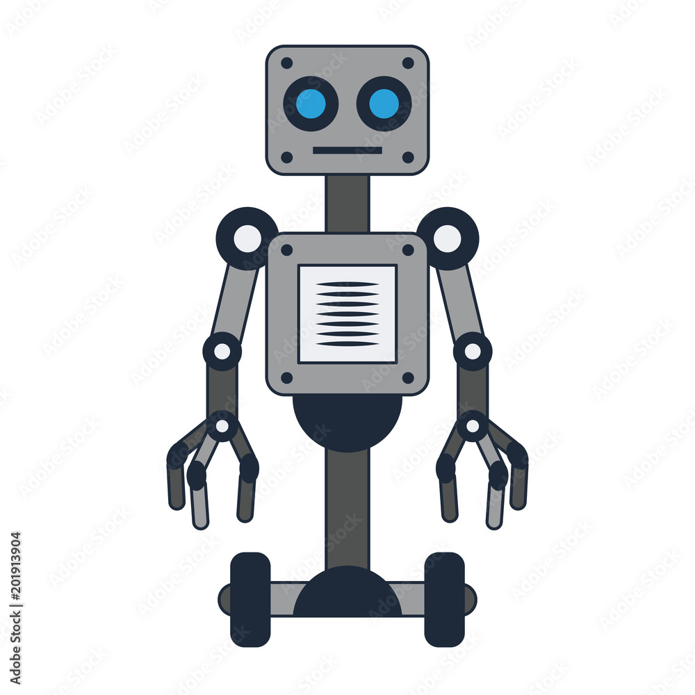 Fototapeta premium Robot technology cartoon vector illustration graphic design