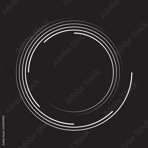 Concentric Circle Elements Backgrounds. Abstract circle pattern. Black and white graphics.