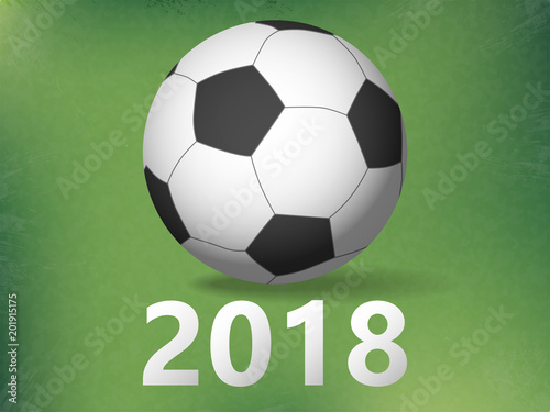 soccer ball on abstract green background. football world Cup. realistic style. vector illustration.