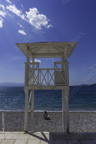 Empty lifeguard post