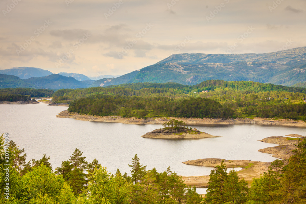 View of fjord near Bergen in Norway