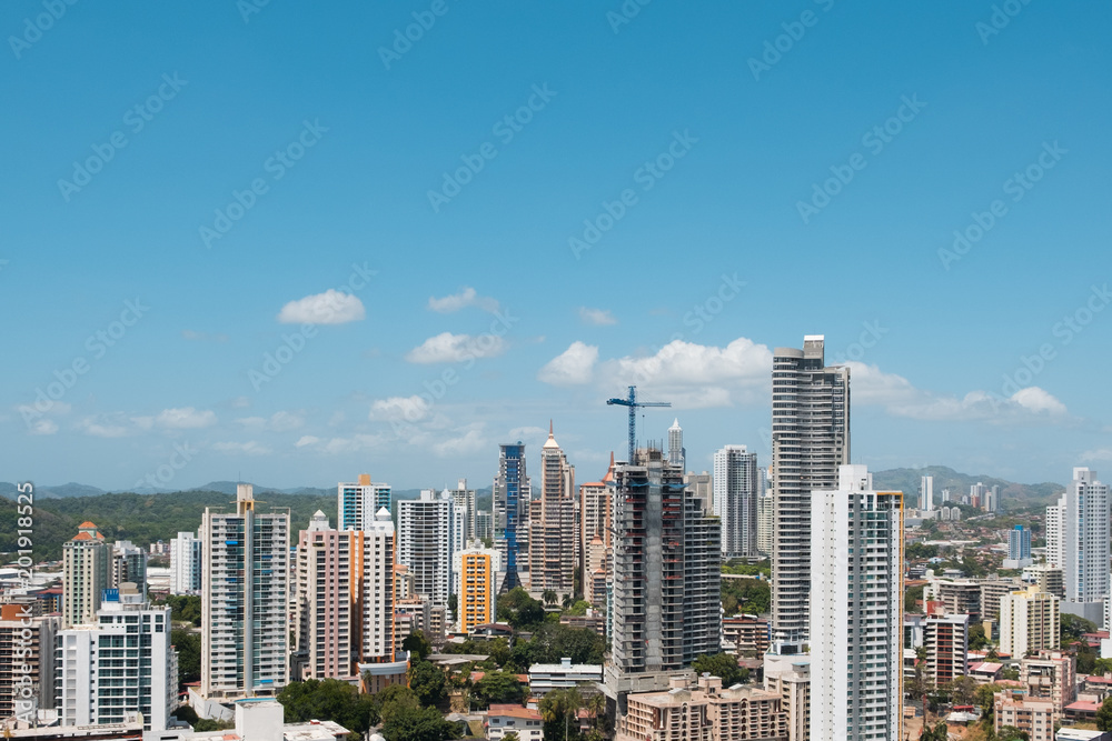 Obraz premium city skyline , skyscraper buildings and blue sky 