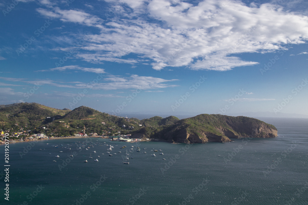 Beautiful beach of Son Juan del Sur in Nicaragua, aerial view