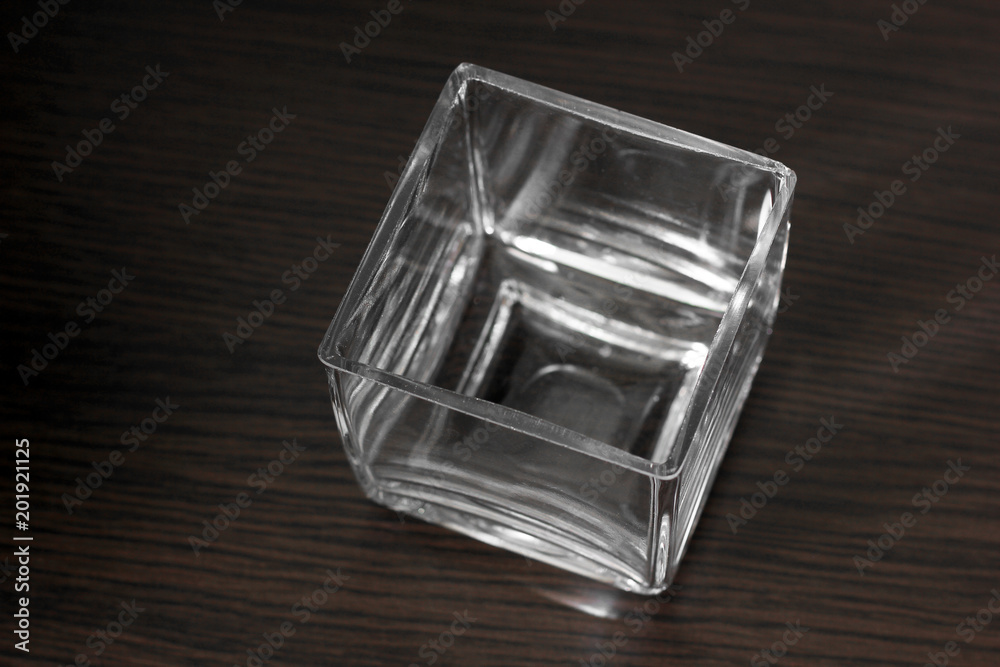 Glass on a wooden background Glass on a wooden background