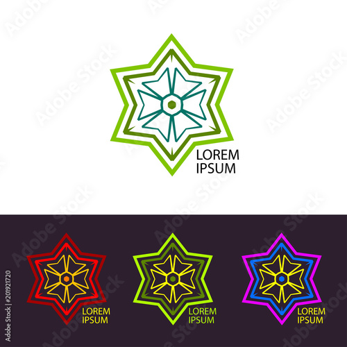 Abstraction illustration 80th. Psychedelic trans logo icon set.