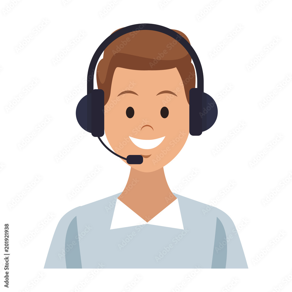 Male call center agent vector illustration graphic design Male call center agent vector illustration graphic design