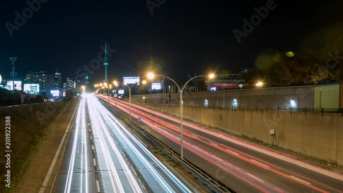 Gardiner Expressway City Skyline Traffic in Toronto photo