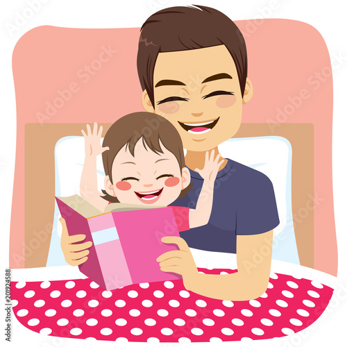 Young lovely father reading...