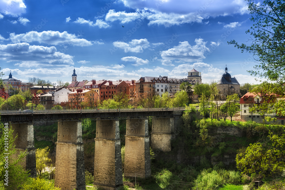 Stone bridge to the Old City in Kamyanets Podilsky, Ukraine